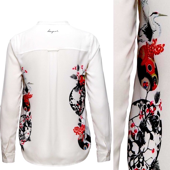 Desigual Cam Eva button up blouse top S - Picture 4 of 8